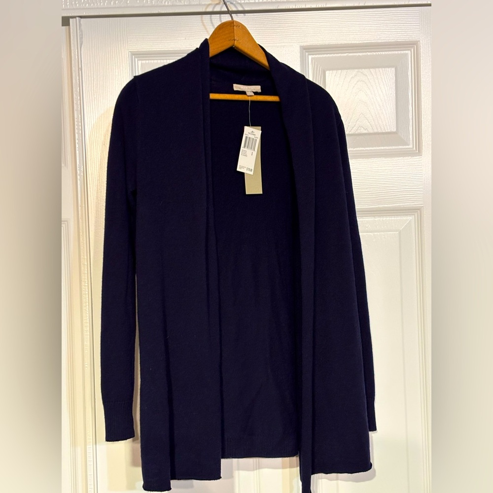 NWT Joan Vass sweater roll collar women’s S open front‎